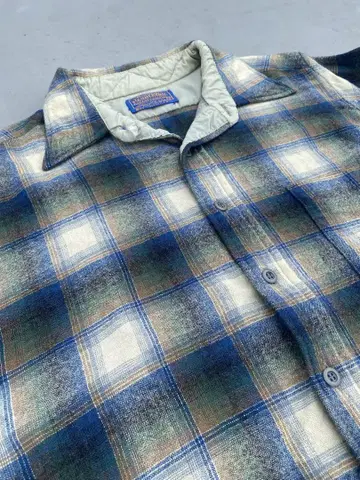 70s Pendleton 옴브레 체크 울 셔츠 섀도우 체크