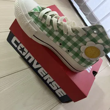CONVERSE 그린 체크 스니커즈 US4.5