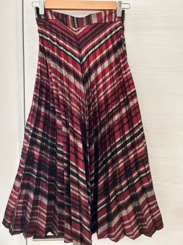 ZARA WOMAN 플리츠 스커트 빨검 체크 S