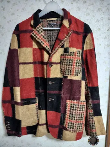 Engineered Garments 자켓 패치워크 올 패턴 카키 S