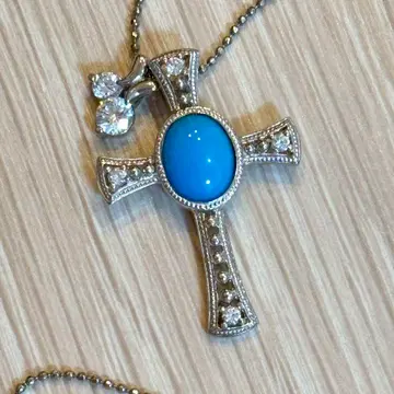 [silver925] 터콰이즈 크로스 실버 목걸이