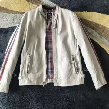 Schott 화이트 가죽 자켓 L 사이즈