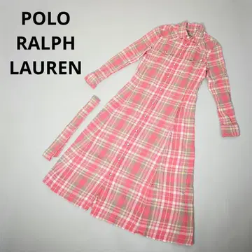 245 POLO 랄프 로렌 체크 무늬 셔츠 원피스 긴팔