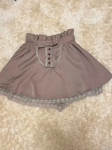 앙크루즈 브라운 하이웨스트 미니 스커트 레어