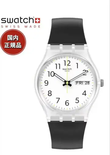 SWATCH 손목시계 화이트/블랙 날짜 표시