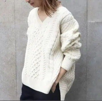 FRAMeWORK aran 케이블 V 풀오버