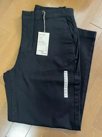 무인양품 가로 세로 스트레치 치노 와이드 팬츠 여성용 XL 블랙 새상품