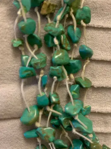 미사용 터콰이즈석 롱 목걸이 빈티지 타입