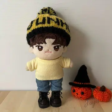 10cm 인형용 로고 니트 모자 잎니