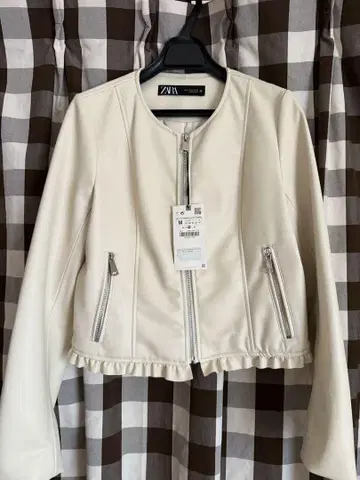 ZARA 노카라 자켓 M 아이보리