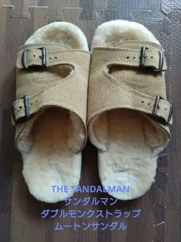 THE SANDALMAN 샌달맨 더블 스트랩 무스탕 샌들