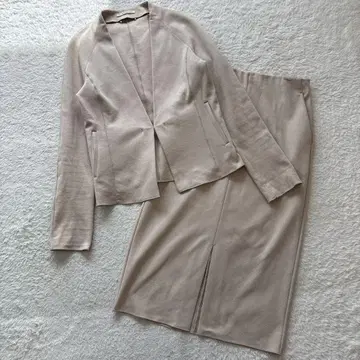 BEIGE, 베이지 노카라 셋업 자켓 스커트 베이지