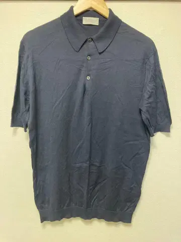 JOHN SMEDLEY 네이비 피케 셔츠 M
