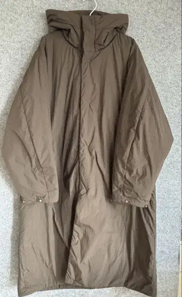 [MUJI] 브라운 충전솜 롱 코트 후드 부착