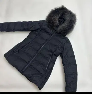 TATRAS 블랙 다운 자켓 후드 부착 퍼