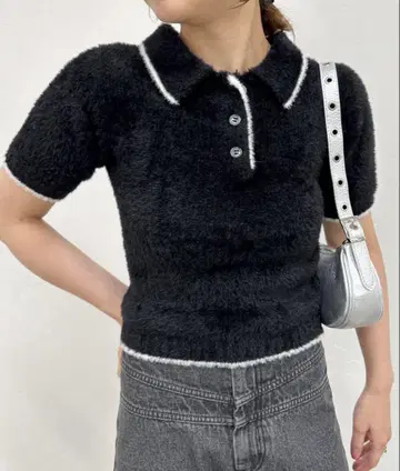 UbySPICK & SPAN 퍼 라인 폴로 니트