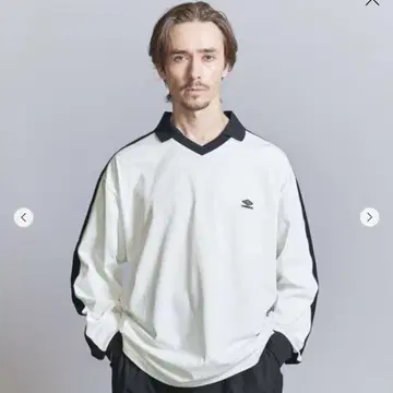 UMBRO 게임 셔츠 화이트 BEAUTY&YOUTH 별주 긴팔