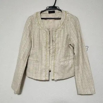 노카라 트위드 자켓 핑크 베이지 11호