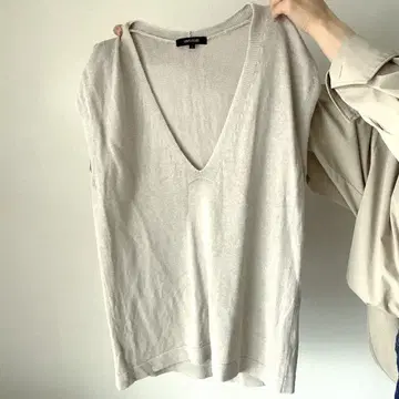 UNTITLED 그레이 베이지 V넥 니트 베스트 사이즈 2