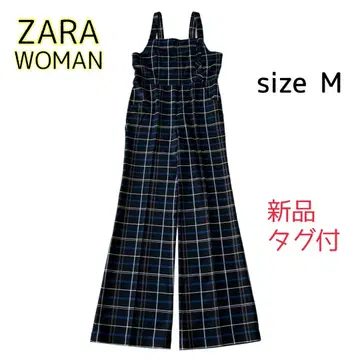 [택 포함 새상품] ZARA WOMAN 체크 무늬 오버롤 살로펫 M