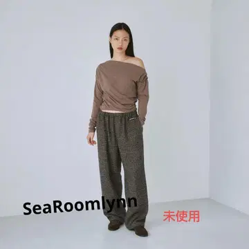 SeaRoomlynn 트위드 하운드 릴랙스 팬츠