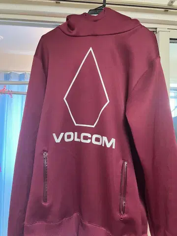 VOLCOM 스노우보드 의류 후드티 발수 코트 M 사이즈 와인 레드