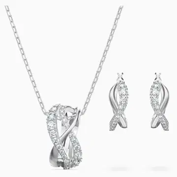 Swarovski 스와로브스키 Twist 크리스탈 목걸이 귀걸이