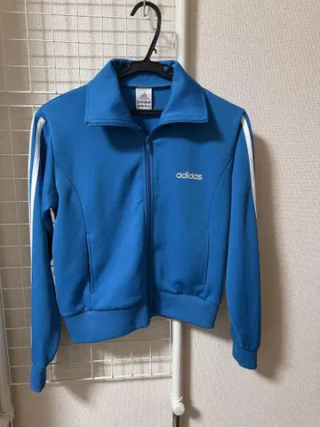 adidas 파랑 숏 기장 집업 자켓