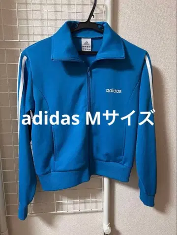 adidas 파랑 숏 기장 집업 자켓