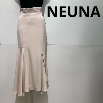 NEUNA  슬릿 새틴 머메이드 롱 스커트