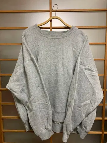 러셀 그레이 오버 사이즈 크루넥 트레이닝복 러셀 구제 의류