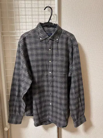 SHIPS 체크 무늬 긴팔 셔츠 그레이 계열