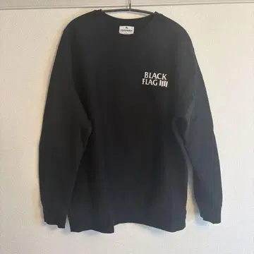 BLACK FLAG 맨투맨 자수 로고 블랙 XL