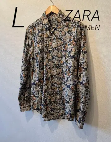 L 새상품급 ZARA MAN SLIM FIT 꽃무늬 긴팔 셔츠
