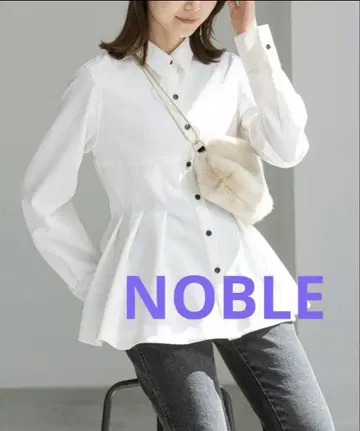 noble 프론트 턱 헤임 플레어 셔츠 블라우스