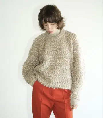 CLANE MIX LOOP MOHAIR KNIT TOPS 사이즈 1