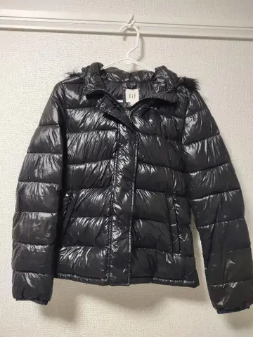 GAP 후드 부착 다운 자켓 블랙