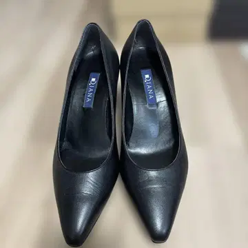 Diana 블랙 스틸레토 펌프스 중간 힐 23.5cm