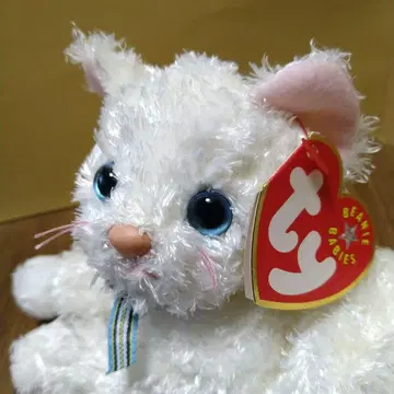 ty 봉제 인형 고양이 화이트 고양이 비니 베이비즈 고양이