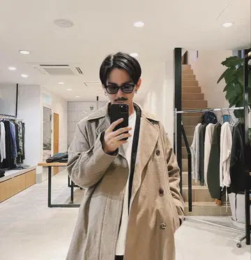 ENCENS 트렌치코트 울 코트