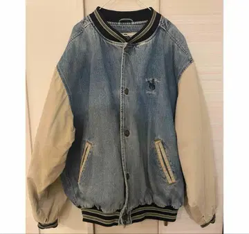 GEAR 데님 바시티 자켓 베이지