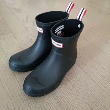 HUNTER 블랙 숏 레인부츠