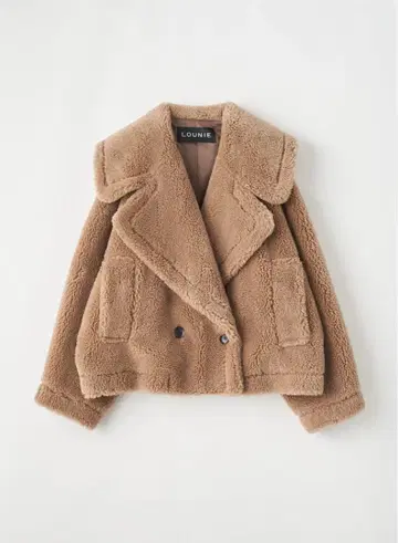 LOUNIE 숏 보아 자켓 카멜