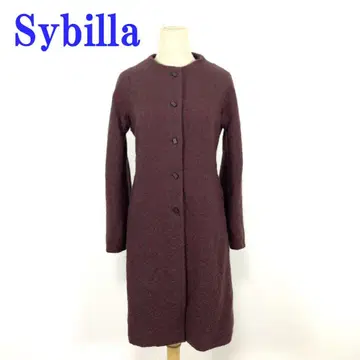 시빌라 노카라 코트 보르도 울 나일론 라메사 M C4491