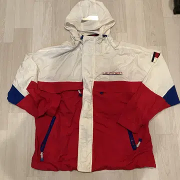 백이 되는 HILFIGER 후드 부착 자켓 L 사이즈 미야쿠미야쿠 컬러