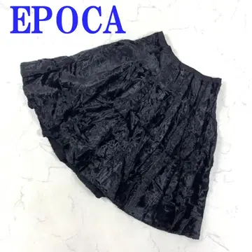 EPOCA 에포카 무릎 기장 스커트 블랙 코튼 레이온 38 C4496