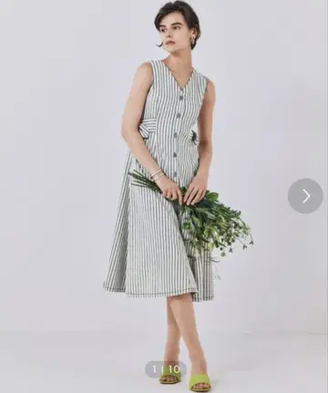 스트라이프 코튼 원피스