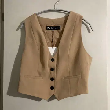 [ 미사용 새상품 ] ZARA 슬리브리스 베스트 카멜 S