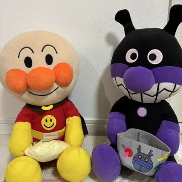 세균맨 호빵맨 단짝 소품함 봉제 인형 LL