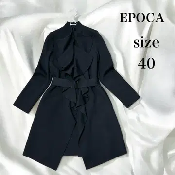 [ 새상품급 ] EPOCA 에포카 프릴 코트 니트 가디건 블랙